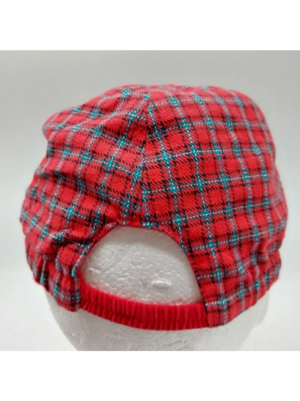 Gymboree Baseball Hat Red Plaid Reversible Fireman Dog Patch Size L / XL